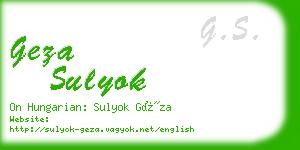 geza sulyok business card